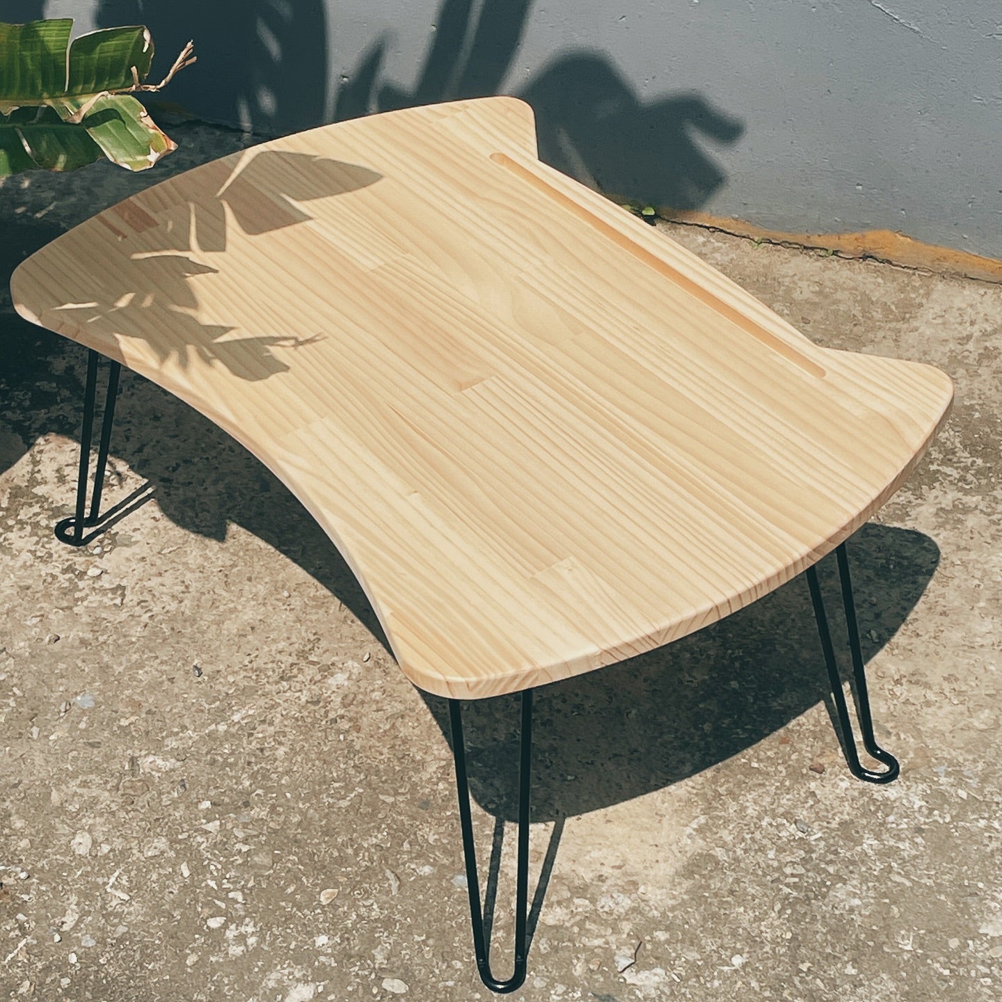 Japanese room table folding legs - 38 cm - thick straight line - with anti-slip PU - black YT038BL