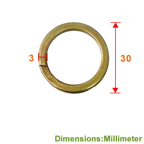 B283 Keychain Ring + Flat Double Ring - Bronze KB283BK