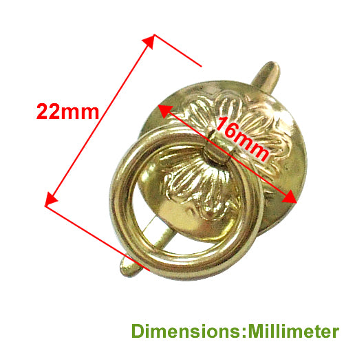 Carton handle - flower wheel single ring - bronze gold - 16*22 mm HC160YG