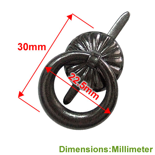 Carton handle - Zen single ring - black nickel - 22.5*30 mm HC225BL