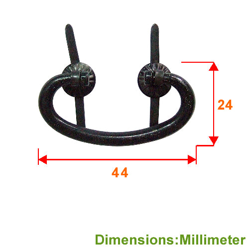 Carton handle - Zen style double hole - dyed black - 44*24 mm - hole spacing 23mm HC440BL