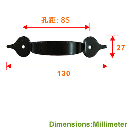 Glossy corrugated iron handle hole spacing 85 mm (can be fine-adjusted) - Black HD101BL
