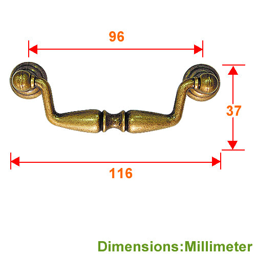 Athena handle hole distance 96 mm - coffee patina HD116CF