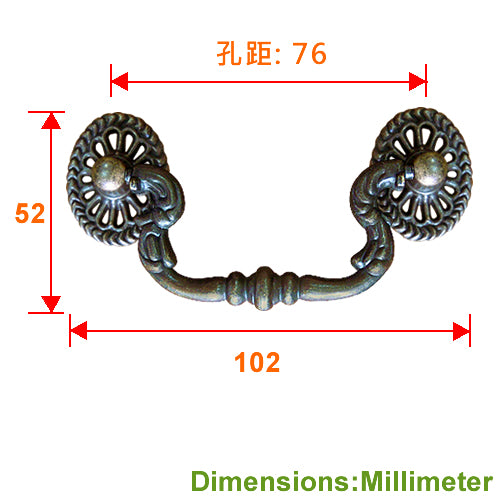 Knot Double Sided Myron Handle Hole Distance 76 mm - Bronze HD120BK