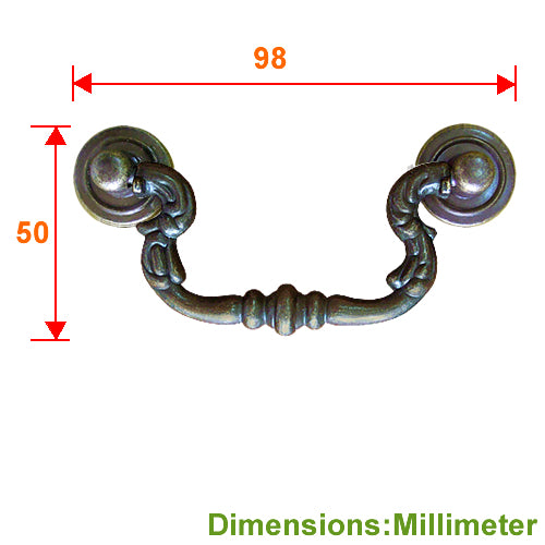 Knot's double-sided classical handle hole distance 76 mm - Bronze HD121BK