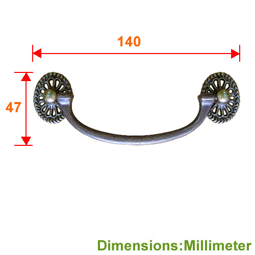 Minimalist Myron Handle Hole Pitch 115 mm - Bronze HD122BK