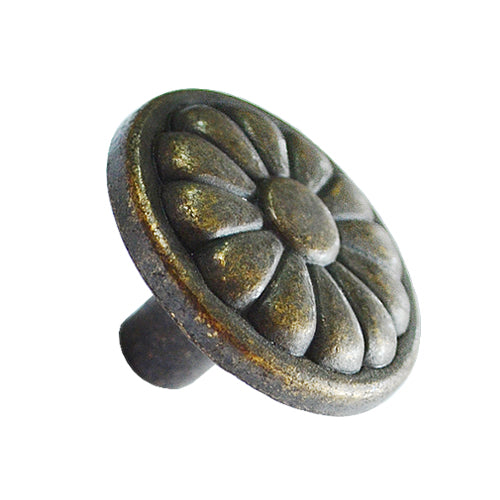 Ancient chrysanthemum handle Ø 32 mm - Bronze HD312BK