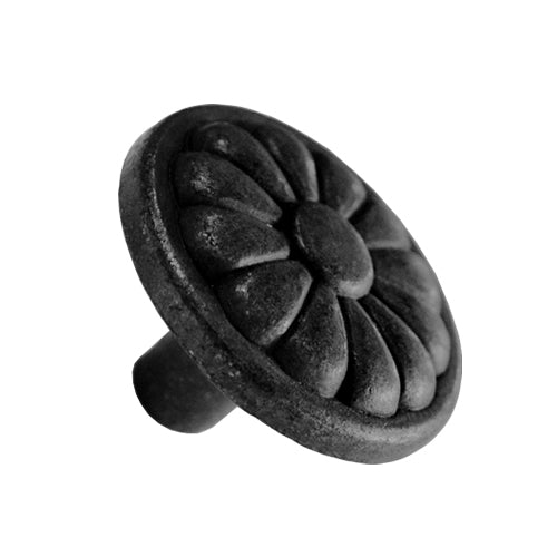 Ancient Chrysanthemum Handle Ø 32 mm - Black Coffee Patina HD312BL