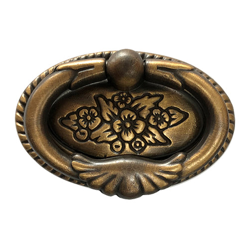 Moon Flower Pull Toggle Handle - Coffee Patina HD349CF