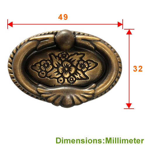 Moon Flower Pull Toggle Handle - Coffee Patina HD349CF