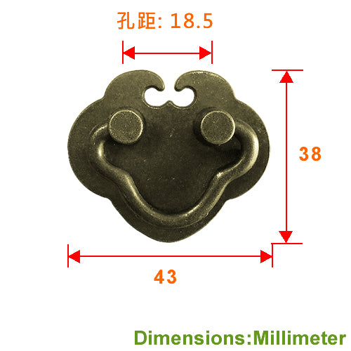 Auspicious handle hole spacing 18.5 mm - dark coffee patina HD430BK