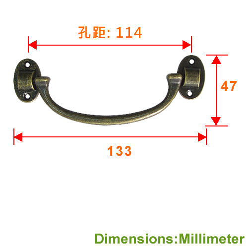 Minimalist retro handle hole distance 114 mm - Bronze HD511BK