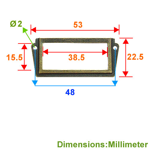 Iron name plate small index plate hole pitch 48mm - Bronze HD653BK