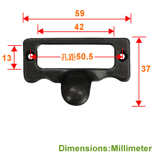 Small handle index handle hole spacing 50.5 mm - black coffee patina HD657BL