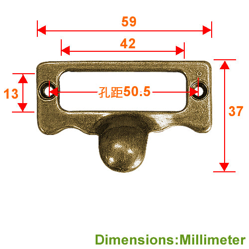 Small handle index handle hole spacing 50.5 mm - coffee patina HD657CF