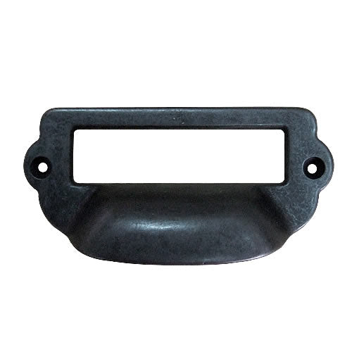 Pill-shaped index handle hole spacing 73 mm - black coffee patina HD684BL