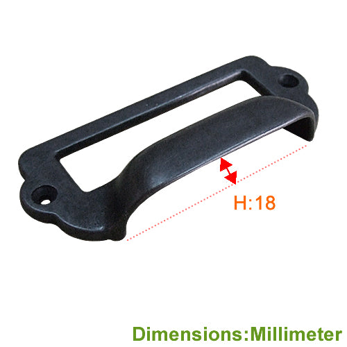 Pill-shaped index handle hole spacing 73 mm - black coffee patina HD684BL