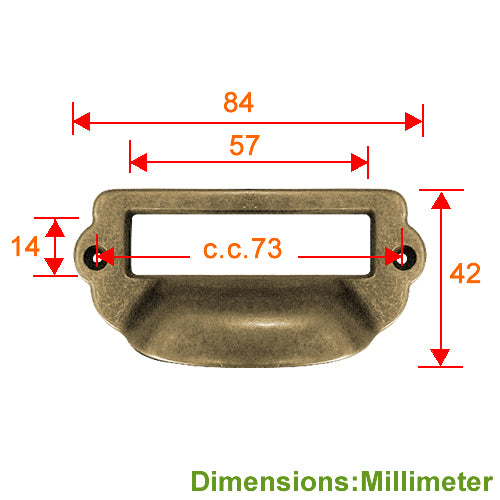 Pillow type index handle hole distance 73 mm - coffee patina HD684CF