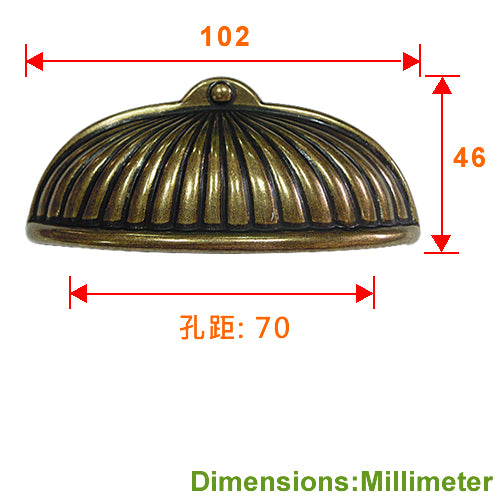 Shell large handle hole distance 70 mm - coffee patina HD702CF