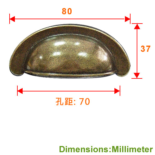 Jiawan Zinc Handle Hole Distance 70 mm - Coffee Patina HD780CF