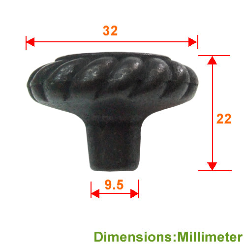 Round tripod handle Ø 32 mm - black coffee patina HD802BL
