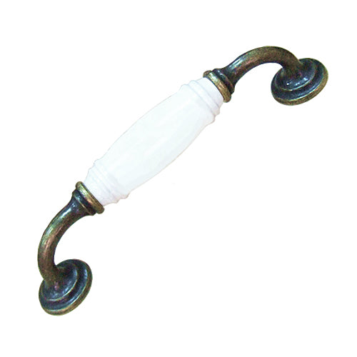 G-type pure white hole spacing 128mm ceramic handle - bronze base HG201BKWH
