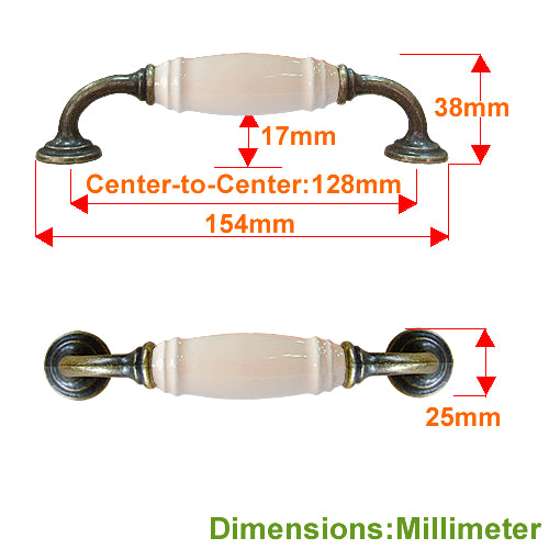 G-type beige hole spacing 128mm ceramic handle - bronze base HG201BKMI