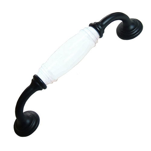 G-type pure white hole spacing 128mm ceramic handle-baked black base HG201BLWH