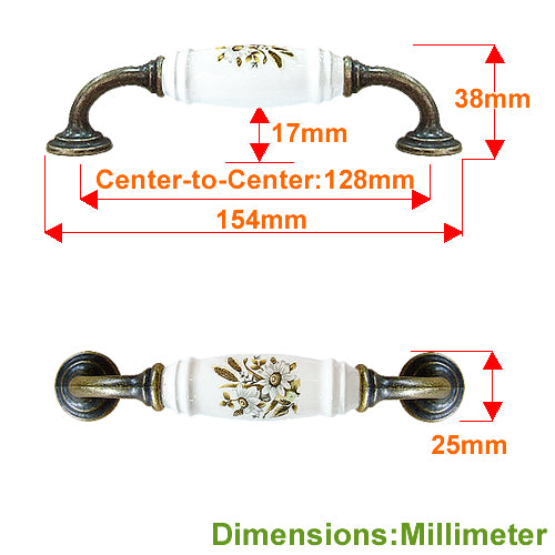 G-shaped wheat ear white hole spacing 128mm ceramic handle - bronze base HG209BKWH