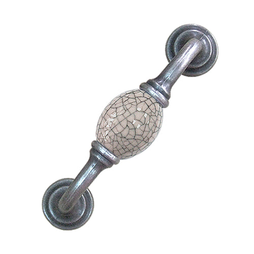 K-shaped black line ice crack hole spacing 96mm ceramic handle - antique silver base HK341SKBL