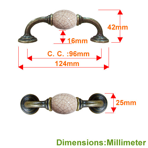 K-type rice bottom coffee line ice crack hole spacing 96mm ceramic handle - bronze base HK351BKMI