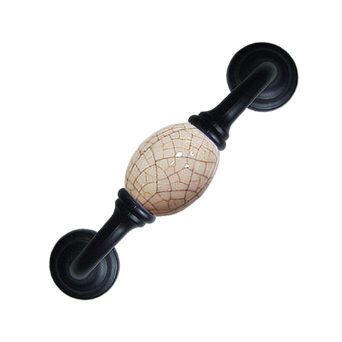 K-type mid-bottom coffee line ice crack hole spacing 96mm ceramic handle - roasted black base HK351BLMI