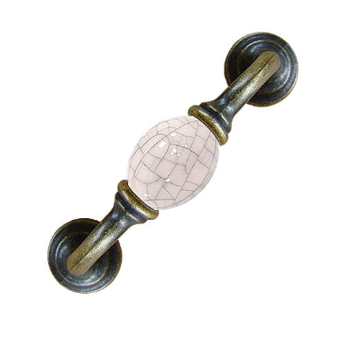 K type ivory white gray ice crack hole spacing 96mm ceramic handle - bronze base HK371BKGR