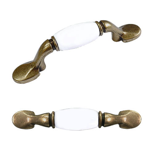 M type pure white hole spacing 76mm ceramic handle - bronze base HM201BKWH