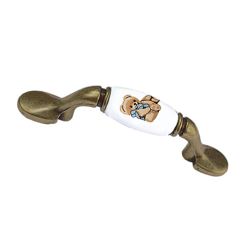 M-type country bear white bottom hole spacing 76mm ceramic handle - bronze base HM406BKWH