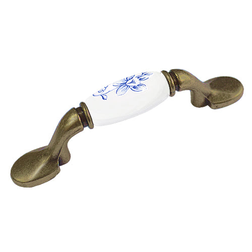 M-type excellent blue and white bottom hole spacing 76mm ceramic handle - bronze base HM603BKWH