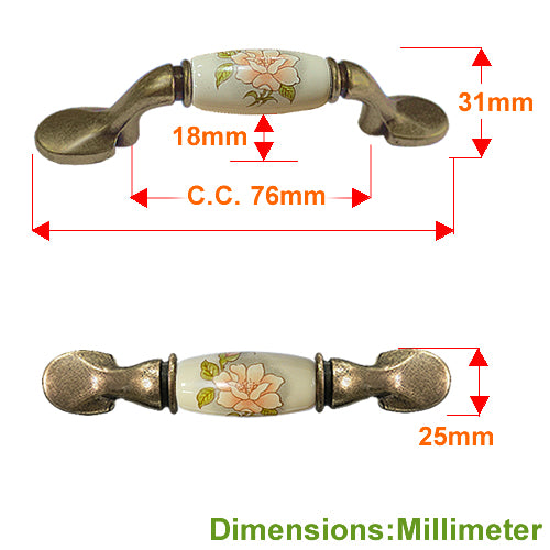 M type camellia rice bottom hole distance 76mm ceramic handle - bronze base HM852BKMI