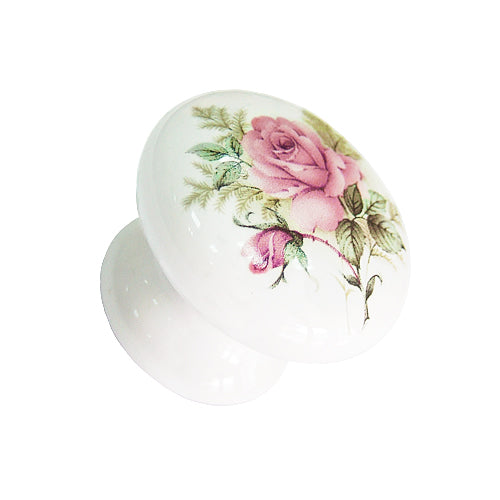 Country style rose 143 white Ø 43mm ceramic handle HP143WH