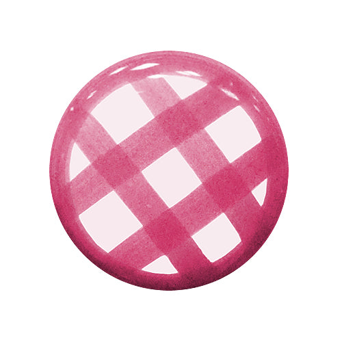 Hand painted dark pink grid 218 white Ø 37mm ceramic handle HP218RD