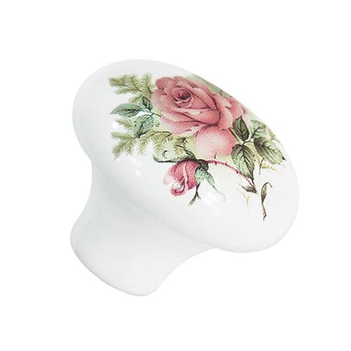 Country style rose 219 white Ø 37mm ceramic handle HP219WH