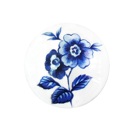 Celadon Blue Flower 801 White Ø 34mm Ceramic Handle HP801WH