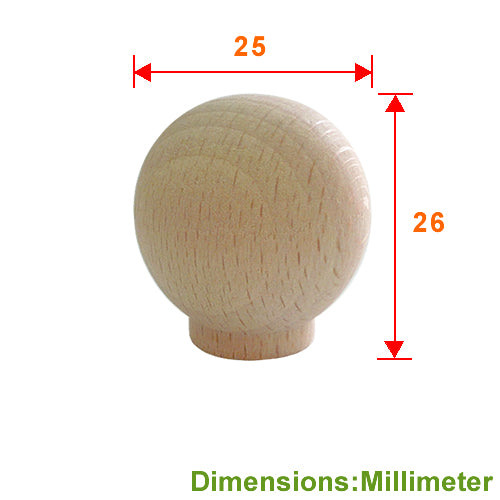 25mm beech bulb-shaped wooden handle-natural wood color HW252WD