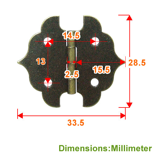 Shaped small bat hinge - bronze JB003BK