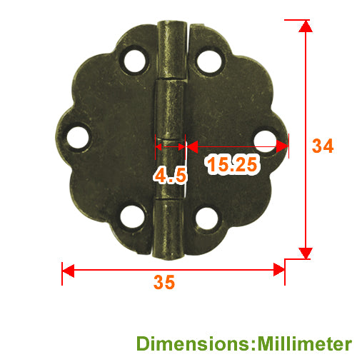 Plum Blossom Hinge - Green Bronze JB005BK