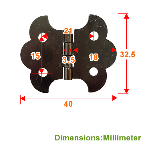Auspicious shape hinge - black nickel JB008BC