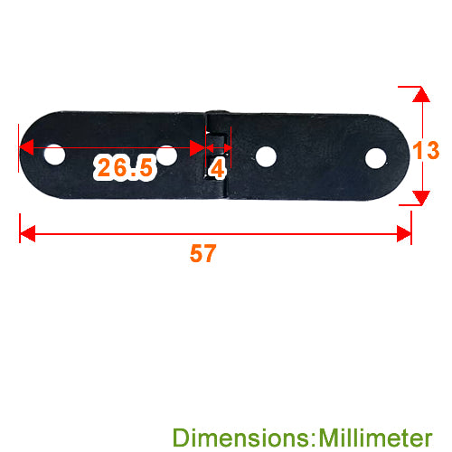 Long D Type 13x57mm Hinge - Black JD002BL