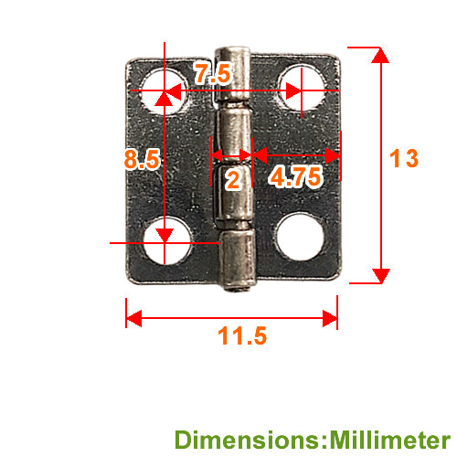 D-type hinge 12x13mm- black nickel JD005BC