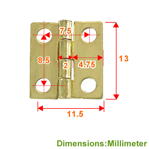 D-shaped hinge 12x13mm- bronze (gold) color JD005YG