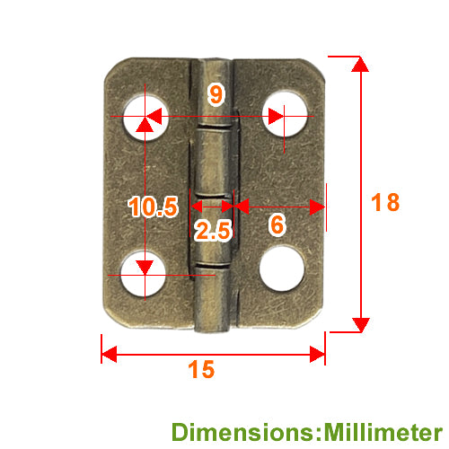 D-shaped hinge 15x18mm- bronze JD007BK