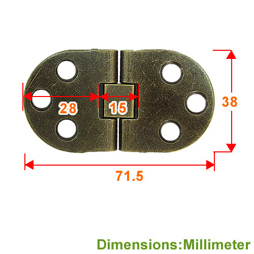 Sewing hinge 71.5x38mm- coffee patina JD010BK